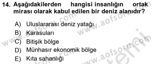 Uluslararası Hukuk 2 Dersi 2024 - 2025 Yılı (Vize) Ara Sınav Soruları 14. Soru