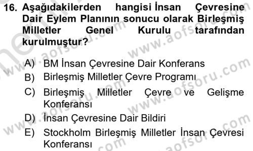 Uluslararası Hukuk 2 Dersi 2024 - 2025 Yılı (Vize) Ara Sınav Soruları 16. Soru