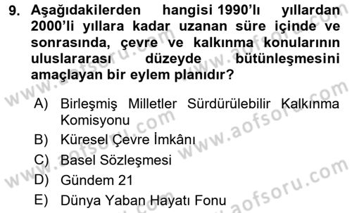 Uluslararası Hukuk 2 Dersi 2024 - 2025 Yılı (Vize) Ara Sınav Soruları 9. Soru