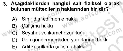 Uluslararası Hukuk 2 Dersi 2024 - 2025 Yılı (Final) Dönem Sonu Sınav Soruları 3. Soru