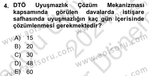 Uluslararası Hukuk 2 Dersi 2024 - 2025 Yılı (Final) Dönem Sonu Sınav Soruları 4. Soru