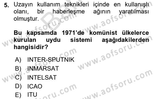 Uluslararası Hukuk 2 Dersi 2024 - 2025 Yılı (Final) Dönem Sonu Sınav Soruları 5. Soru