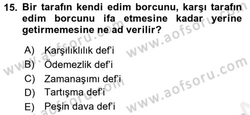 Uluslararası Ticaret Hukuku Dersi 2018 - 2019 Yılı (Vize) Ara Sınavı 15. Soru
