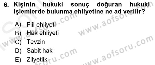 Uluslararası Ticaret Hukuku Dersi 2018 - 2019 Yılı (Final) Dönem Sonu Sınav Soruları 6. Soru