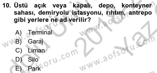 Uluslararası Ticaret Hukuku Dersi 2018 - 2019 Yılı Yaz Okulu Sınav Soruları 10. Soru