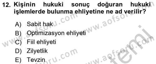 Uluslararası Ticaret Hukuku Dersi 2018 - 2019 Yılı Yaz Okulu Sınav Soruları 12. Soru