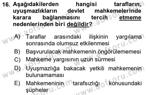 Uluslararası Ticaret Hukuku Dersi 2018 - 2019 Yılı Yaz Okulu Sınav Soruları 16. Soru