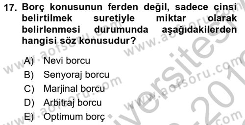 Uluslararası Ticaret Hukuku Dersi 2018 - 2019 Yılı Yaz Okulu Sınav Soruları 17. Soru