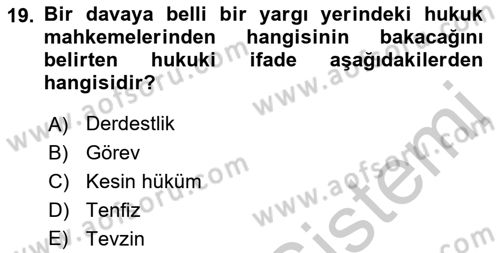Uluslararası Ticaret Hukuku Dersi 2018 - 2019 Yılı Yaz Okulu Sınav Soruları 19. Soru