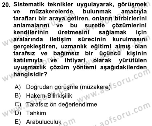Uluslararası Ticaret Hukuku Dersi 2018 - 2019 Yılı Yaz Okulu Sınav Soruları 20. Soru