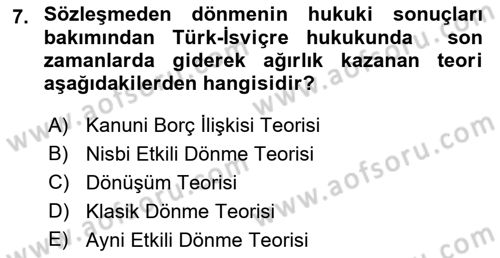 Uluslararası Ticaret Hukuku Dersi 2018 - 2019 Yılı Yaz Okulu Sınav Soruları 7. Soru