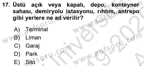 Uluslararası Ticaret Hukuku Dersi Ara Sınavı Deneme Sınav Soruları 17. Soru
