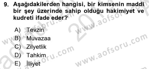 Uluslararası Ticaret Hukuku Dersi Ara Sınavı Deneme Sınav Soruları 9. Soru