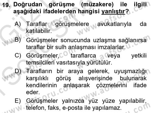 Uluslararası Ticaret Hukuku Dersi 2019 - 2020 Yılı (Final) Dönem Sonu Sınav Soruları 19. Soru
