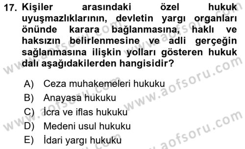 Uluslararası Ticaret Hukuku Dersi 2020 - 2021 Yılı Yaz Okulu Sınav Soruları 17. Soru