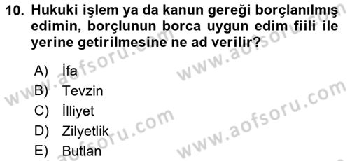 Uluslararası Ticaret Hukuku Dersi Ara Sınavı Deneme Sınav Soruları 10. Soru