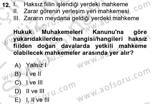 Uluslararası Ticaret Hukuku Dersi 2021 - 2022 Yılı (Final) Dönem Sonu Sınav Soruları 12. Soru