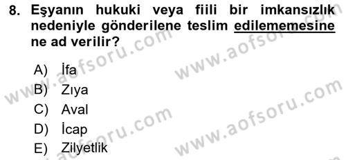 Uluslararası Ticaret Hukuku Dersi 2021 - 2022 Yılı (Final) Dönem Sonu Sınav Soruları 8. Soru