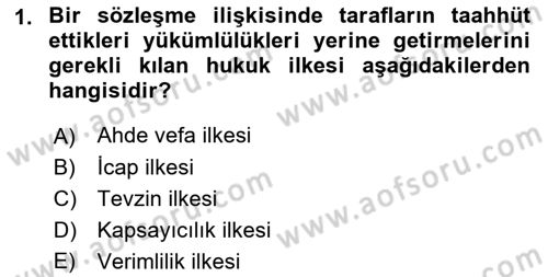 Uluslararası Ticaret Hukuku Dersi 2021 - 2022 Yılı Yaz Okulu Sınav Soruları 1. Soru