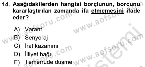 Uluslararası Ticaret Hukuku Dersi Ara Sınavı Deneme Sınav Soruları 14. Soru