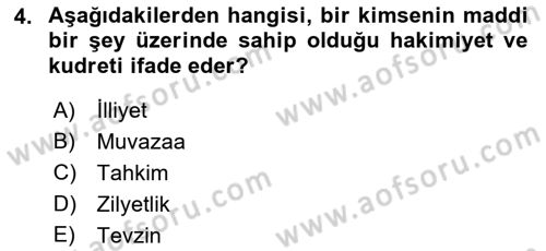Uluslararası Ticaret Hukuku Dersi Ara Sınavı Deneme Sınav Soruları 4. Soru
