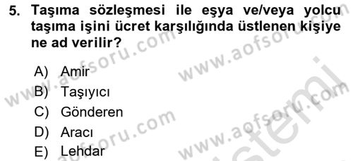 Uluslararası Ticaret Hukuku Dersi 2022 - 2023 Yılı (Final) Dönem Sonu Sınav Soruları 5. Soru