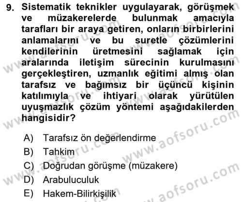 Uluslararası Ticaret Hukuku Dersi 2022 - 2023 Yılı Yaz Okulu Sınav Soruları 9. Soru