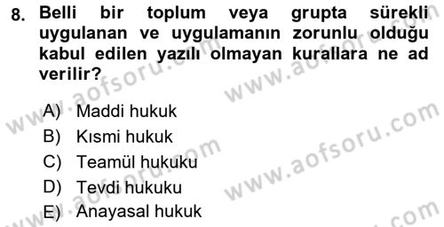 Uluslararası Ticaret Hukuku Dersi 2023 - 2024 Yılı (Vize) Ara Sınav Soruları 8. Soru