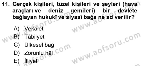 Uluslararası Ticaret Hukuku Dersi 2023 - 2024 Yılı (Final) Dönem Sonu Sınav Soruları 11. Soru