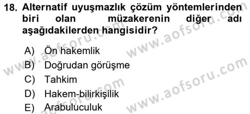 Uluslararası Ticaret Hukuku Dersi 2023 - 2024 Yılı (Final) Dönem Sonu Sınav Soruları 18. Soru