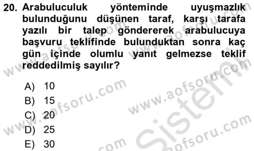 Uluslararası Ticaret Hukuku Dersi 2023 - 2024 Yılı Yaz Okulu Sınav Soruları 20. Soru