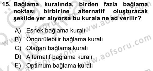 Uluslararası Ticaret Hukuku Dersi 2025 - 2026 Yılı Yaz Okulu Sınav Soruları 15. Soru