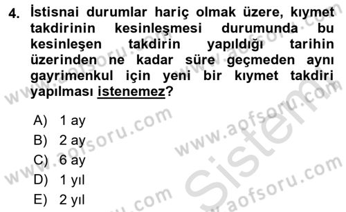 İcra Ve İflas Hukuku Dersi 2021 - 2022 Yılı (Final) Dönem Sonu Sınav Soruları 4. Soru