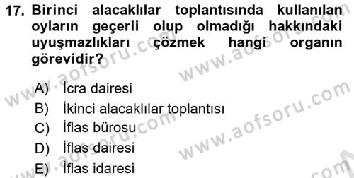 İcra Ve İflas Hukuku Dersi 2022 - 2023 Yılı Yaz Okulu Sınav Soruları 17. Soru