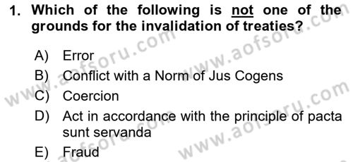 Public International Law 1 Dersi 2024 - 2025 Yılı Yaz Okulu Sınav Soruları 1. Soru