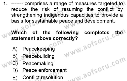 International Security Dersi 2020 - 2021 Yılı Yaz Okulu Sınav Soruları 1. Soru