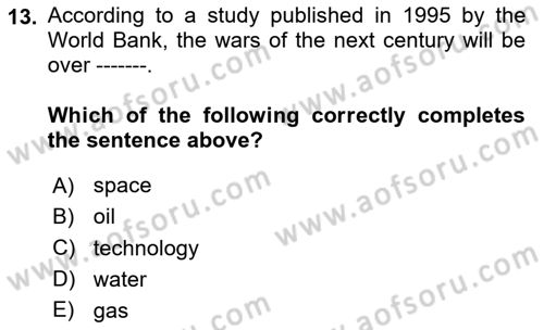 International Security Dersi 2020 - 2021 Yılı Yaz Okulu Sınav Soruları 13. Soru