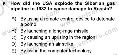 International Security Dersi 2020 - 2021 Yılı Yaz Okulu Sınav Soruları 6. Soru