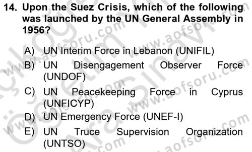 International Security Dersi 2021 - 2022 Yılı (Vize) Ara Sınav Soruları 14. Soru