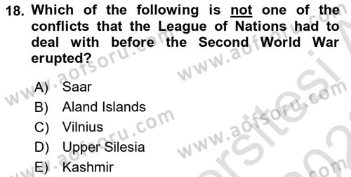 International Security Dersi 2021 - 2022 Yılı (Vize) Ara Sınav Soruları 18. Soru