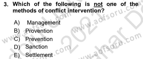 International Security Dersi 2021 - 2022 Yılı (Vize) Ara Sınav Soruları 3. Soru