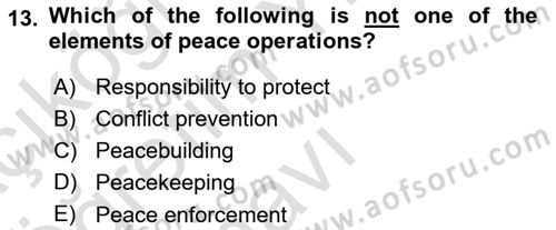 International Security Dersi 2021 - 2022 Yılı Yaz Okulu Sınav Soruları 13. Soru