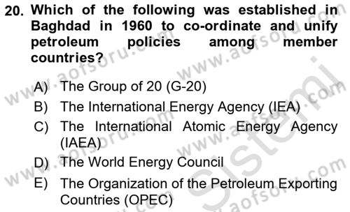 International Security Dersi 2021 - 2022 Yılı Yaz Okulu Sınav Soruları 20. Soru