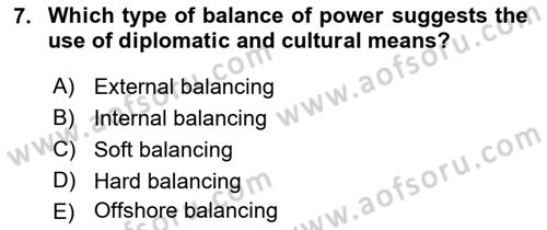 International Security Dersi 2021 - 2022 Yılı Yaz Okulu Sınav Soruları 7. Soru