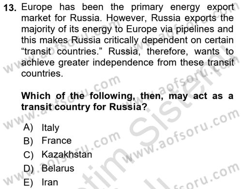 International Security Dersi 2022 - 2023 Yılı Yaz Okulu Sınav Soruları 13. Soru