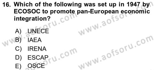 International Security Dersi 2022 - 2023 Yılı Yaz Okulu Sınav Soruları 16. Soru