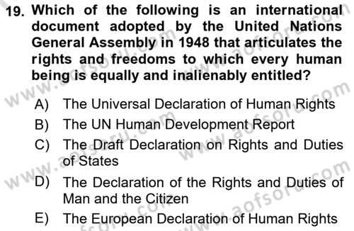 International Security Dersi 2022 - 2023 Yılı Yaz Okulu Sınav Soruları 19. Soru