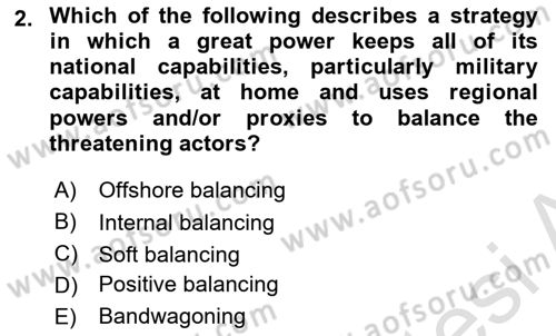 International Security Dersi 2022 - 2023 Yılı Yaz Okulu Sınav Soruları 2. Soru