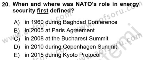 International Security Dersi 2022 - 2023 Yılı Yaz Okulu Sınav Soruları 20. Soru