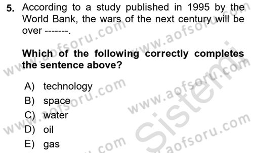 International Security Dersi 2022 - 2023 Yılı Yaz Okulu Sınav Soruları 5. Soru